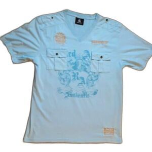 Red Ape Mens Sz Large Front Pockets Always King T Shirt Blue